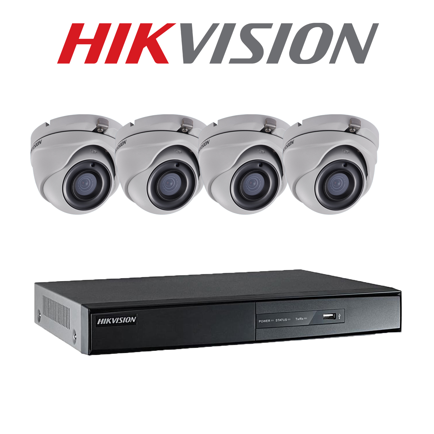 Hikvision Kit – 4 channel DVR with 4 dome cam Image